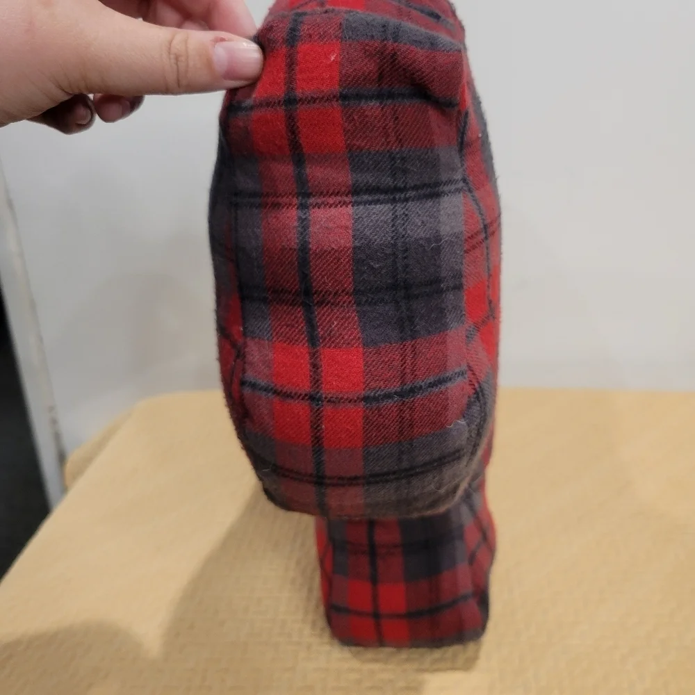 Pottery barn Flannel Red/black Scotty Dog Plush Pillow